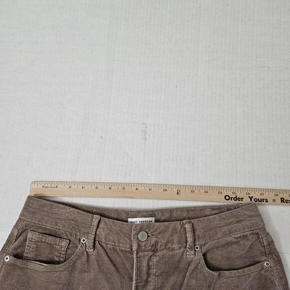 Good‎ American Jeans 32 Tan Good Skate High-Rise Loose Wide-Leg Corduroy NWOT - Picture 8 of 10